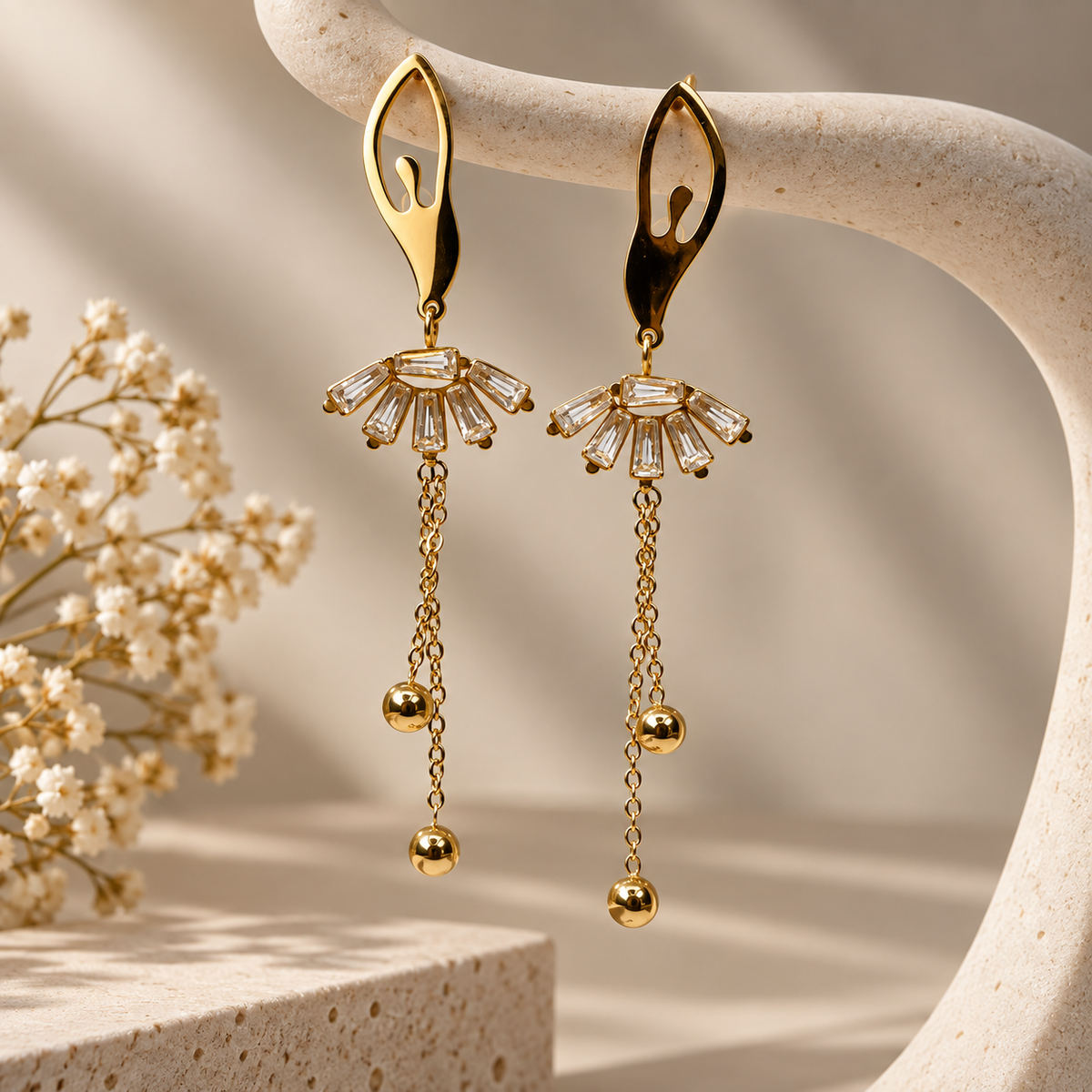 Viviette Golden Danglers