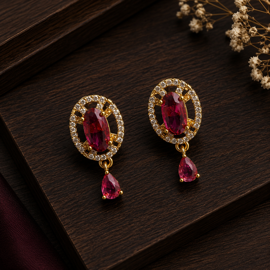 Vaelora Red Drop Earrings