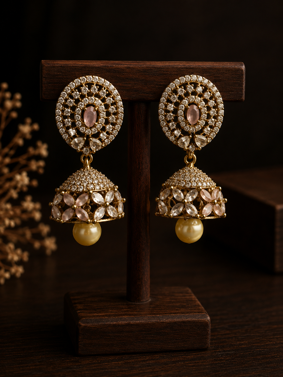 Meherza Golden Jhumka