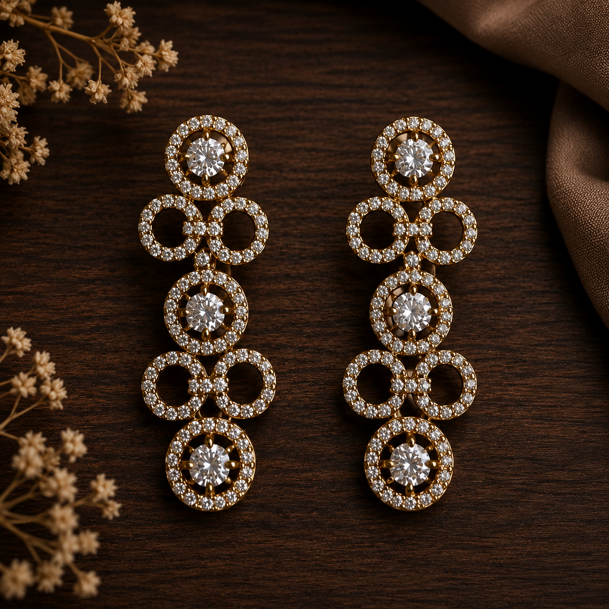 Ysoria Golden Drop Earrings