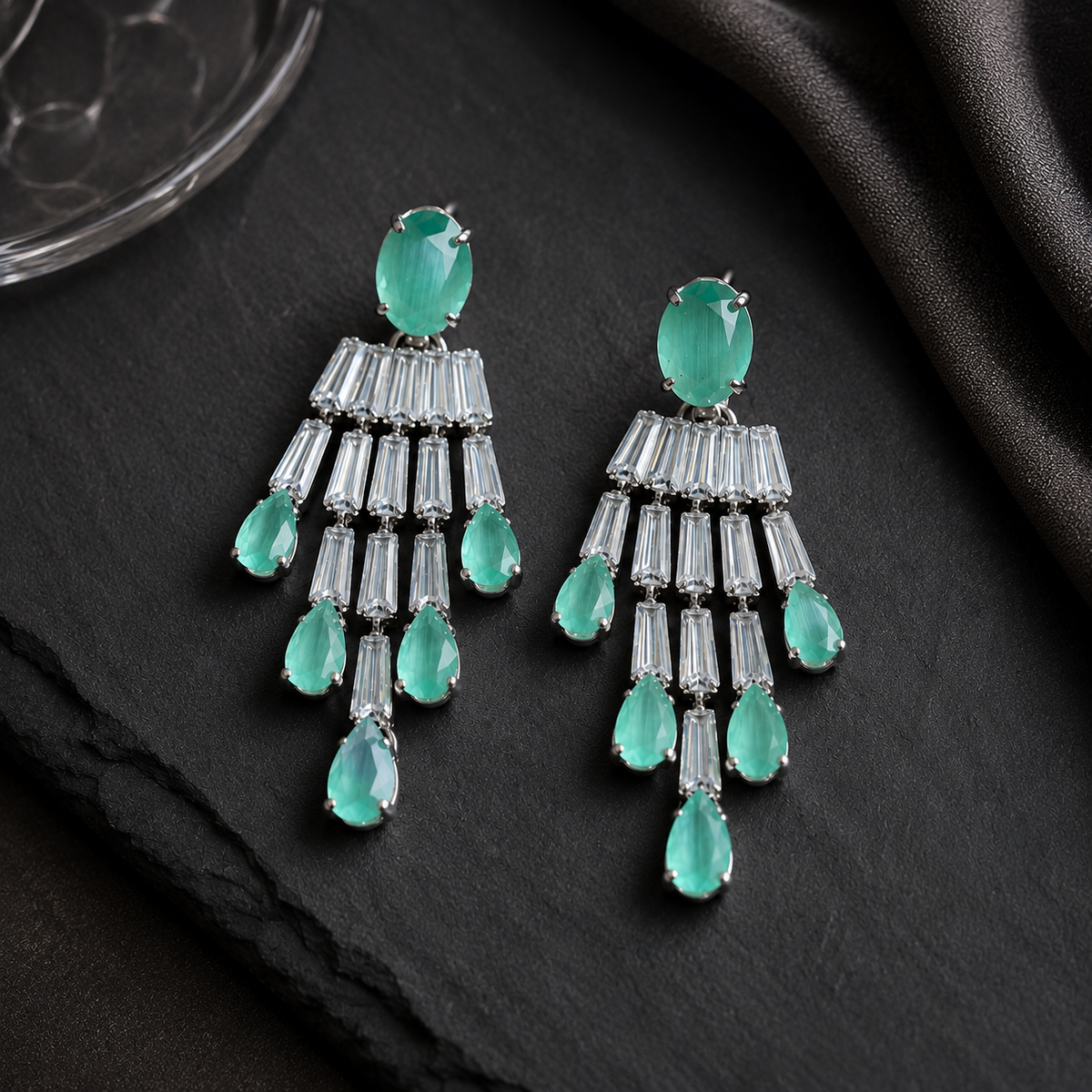 Maristella Green Statement Earrings