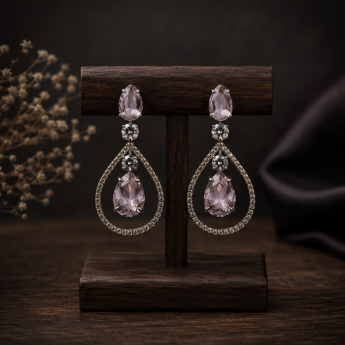 Seraphine Pink Danglers