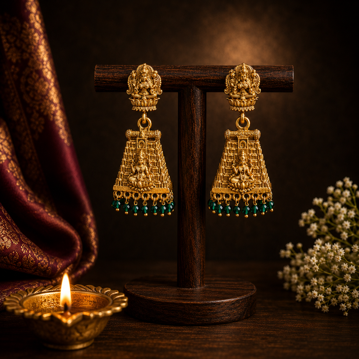Aarna Golden Temple Earrings