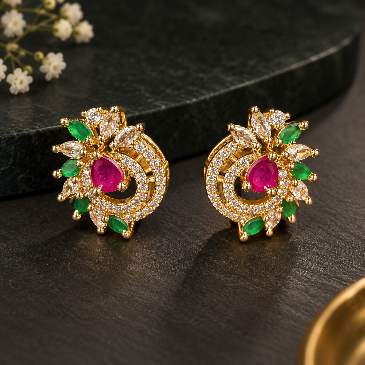 Multicolor Tanvi AD Studs