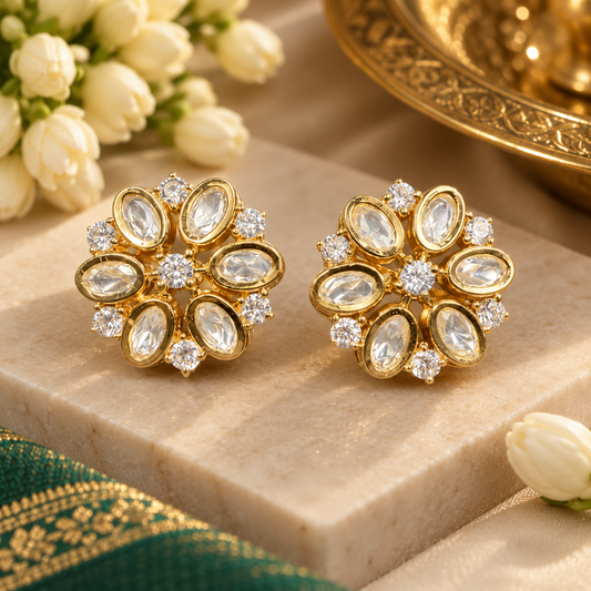Golden Oorja Polki Studs