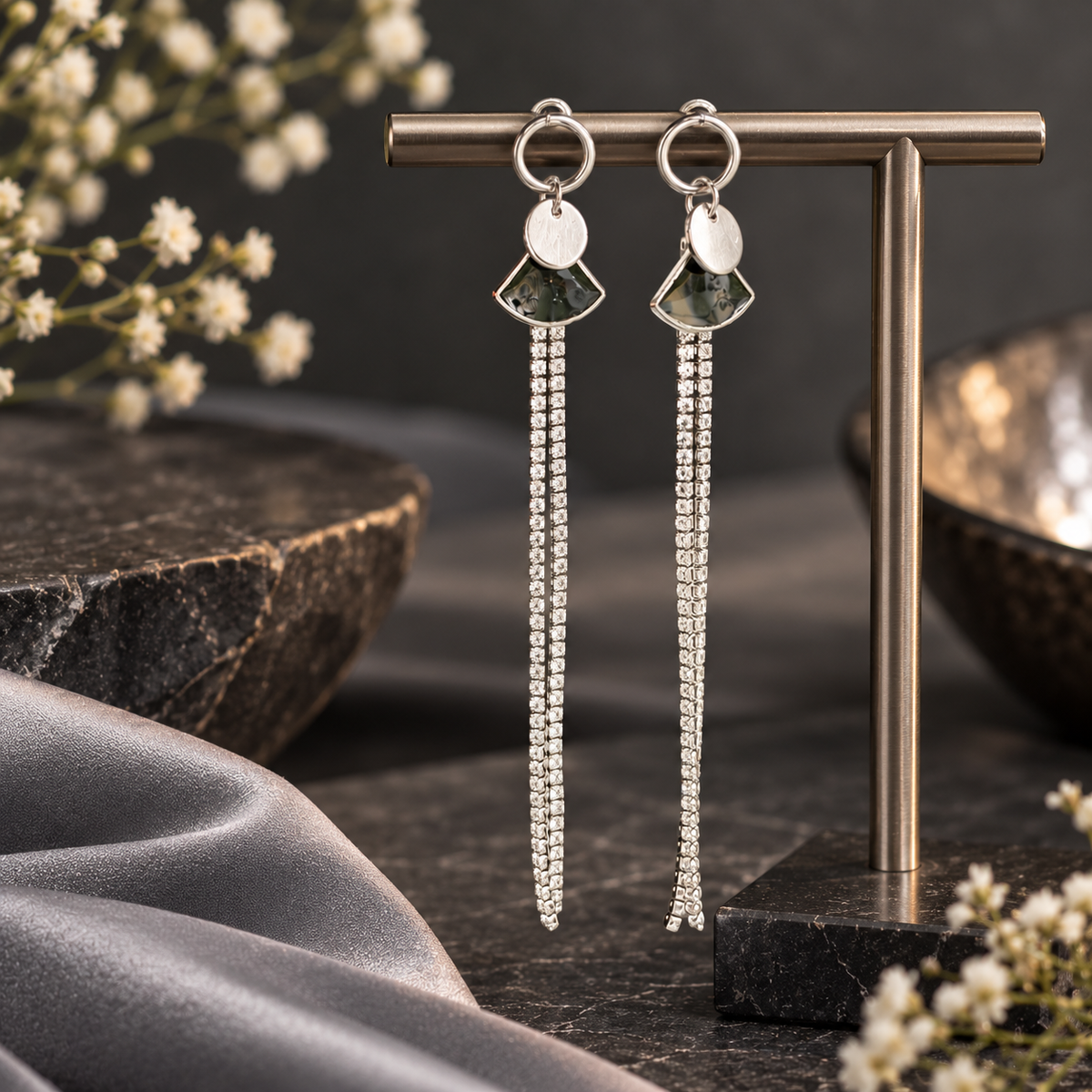 Calista Silver Danglers