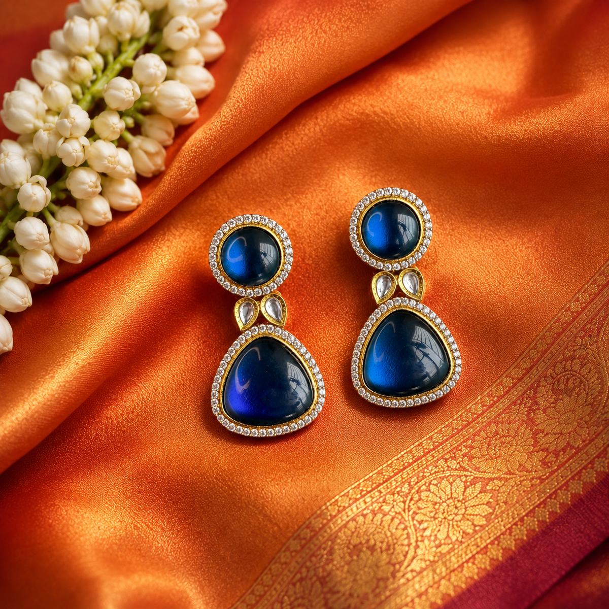 Eshvika Sapphire Blue Earrings