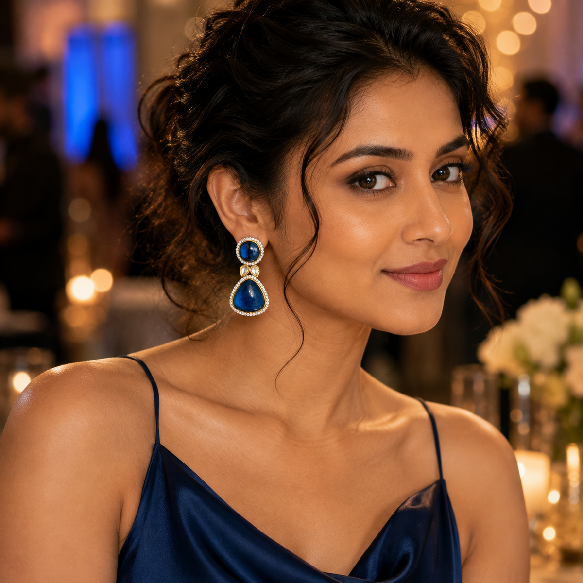 Eshvika Sapphire Blue Earrings