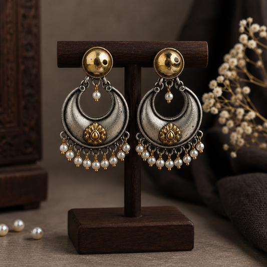 Hiralvi Dualtone Chandbali
