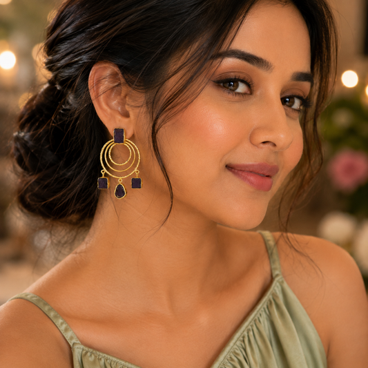 Revaani Golden Chandbali