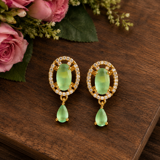 Sereia Green Drop Earrings