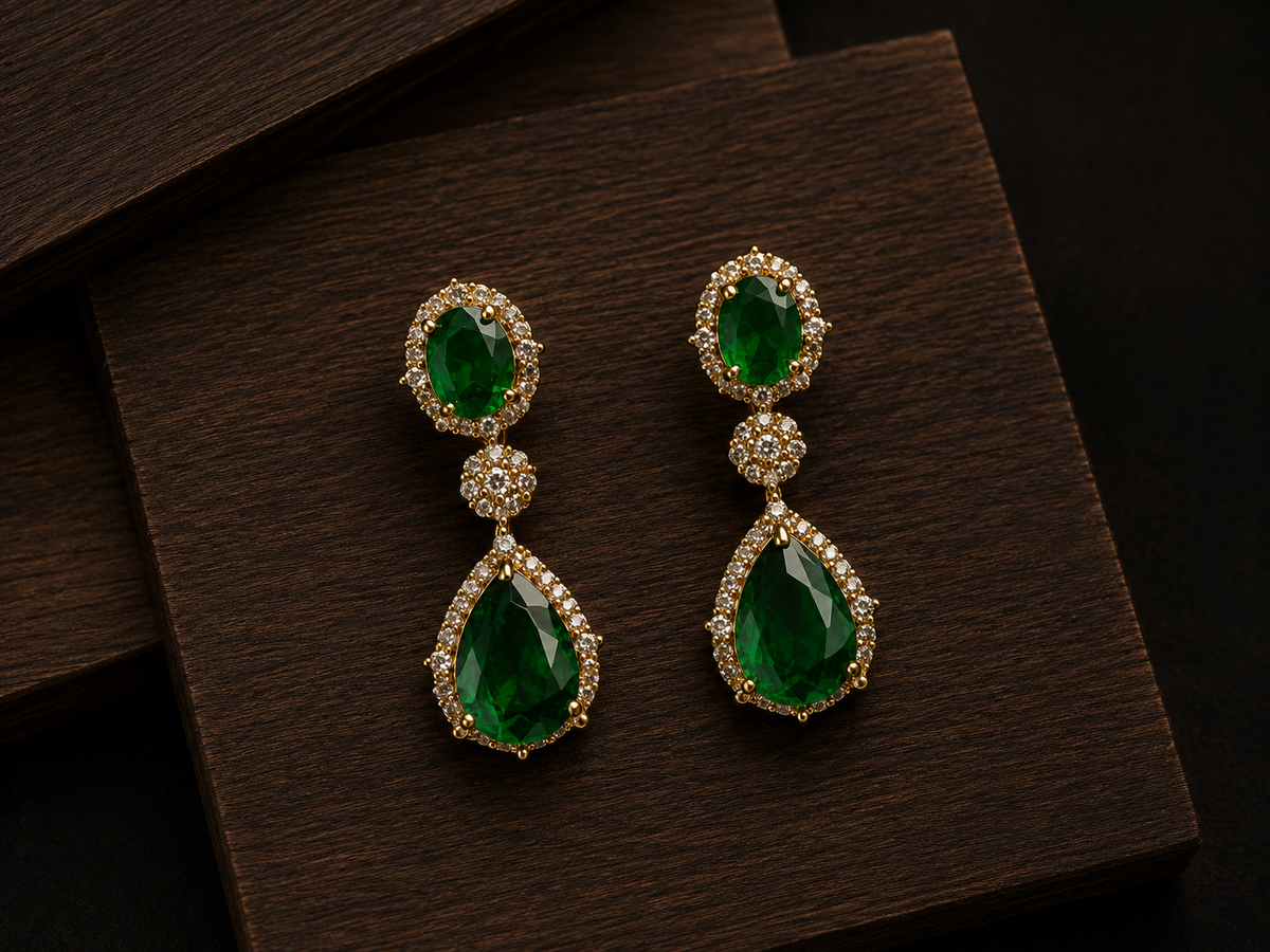 Nayelis Green Drop Earrings