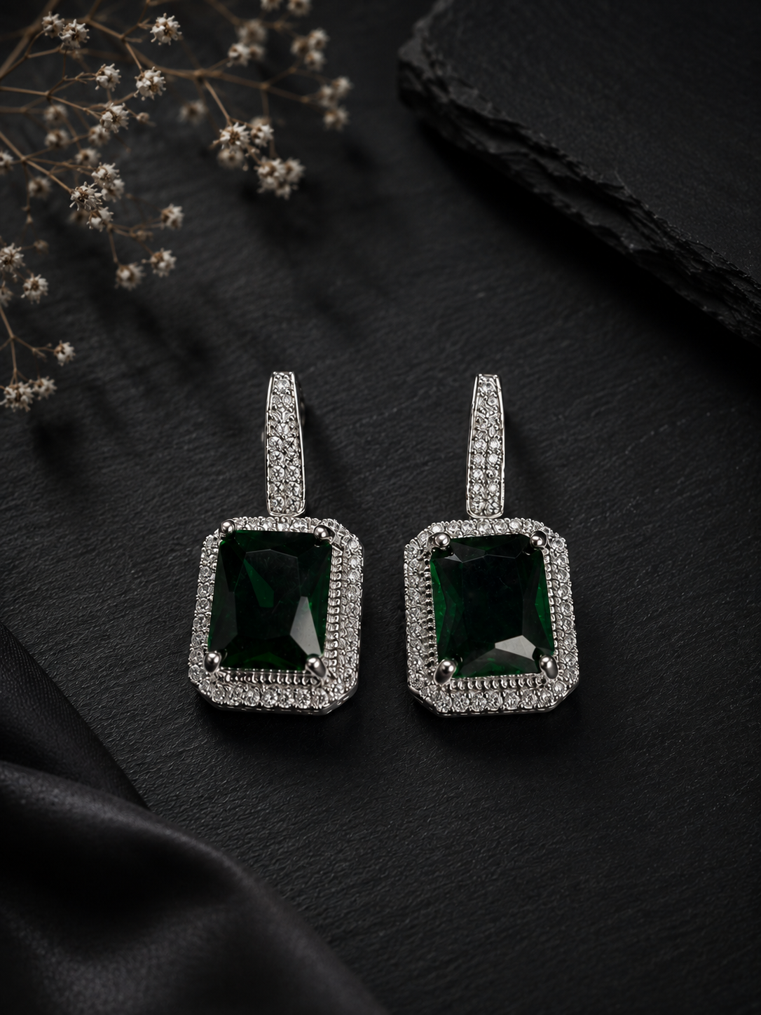 Elaris Green Drop Earrings