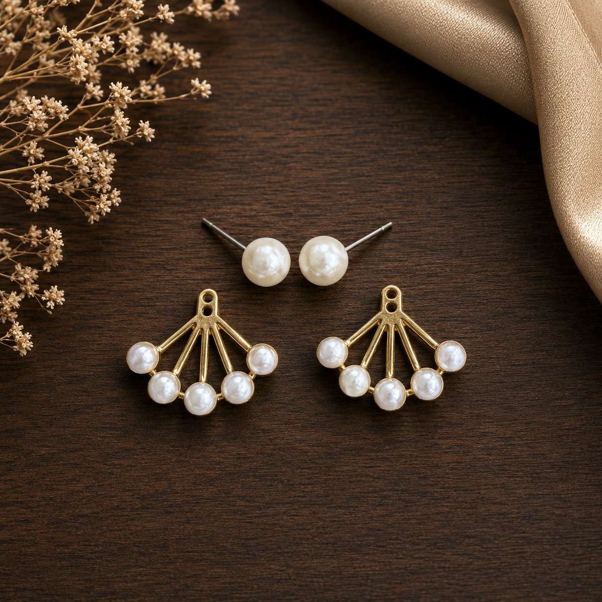 Aurelia White Detachable Earrings