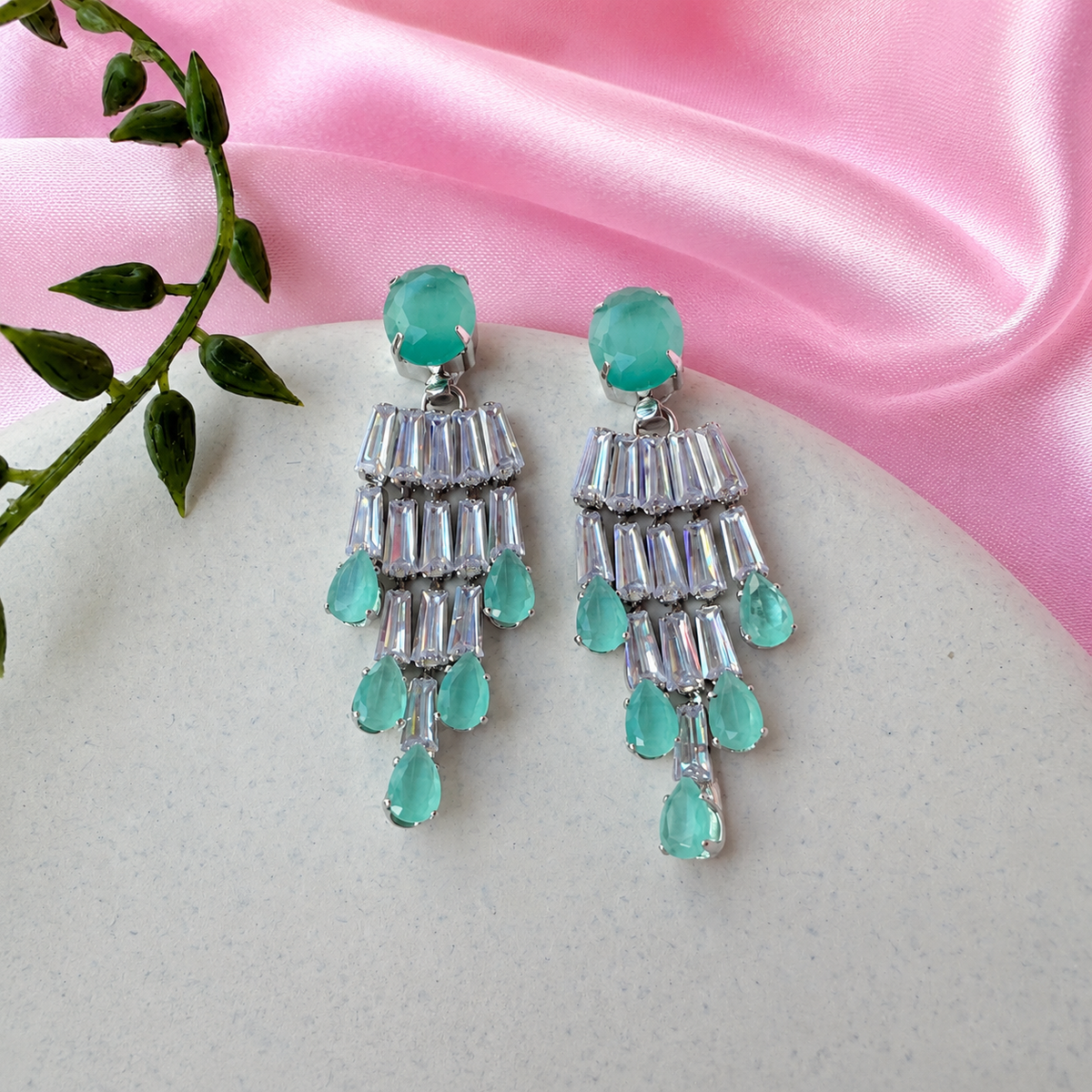 Maristella Green Statement Earrings