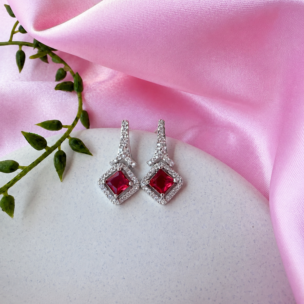 Vireya Ruby Red Drop Earrings
