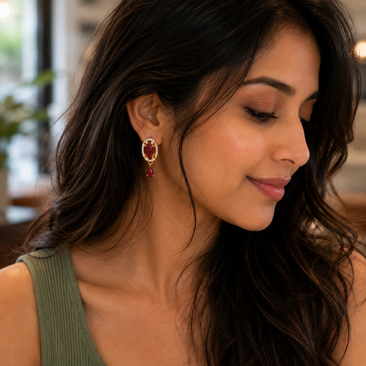 Vaelora Red Drop Earrings