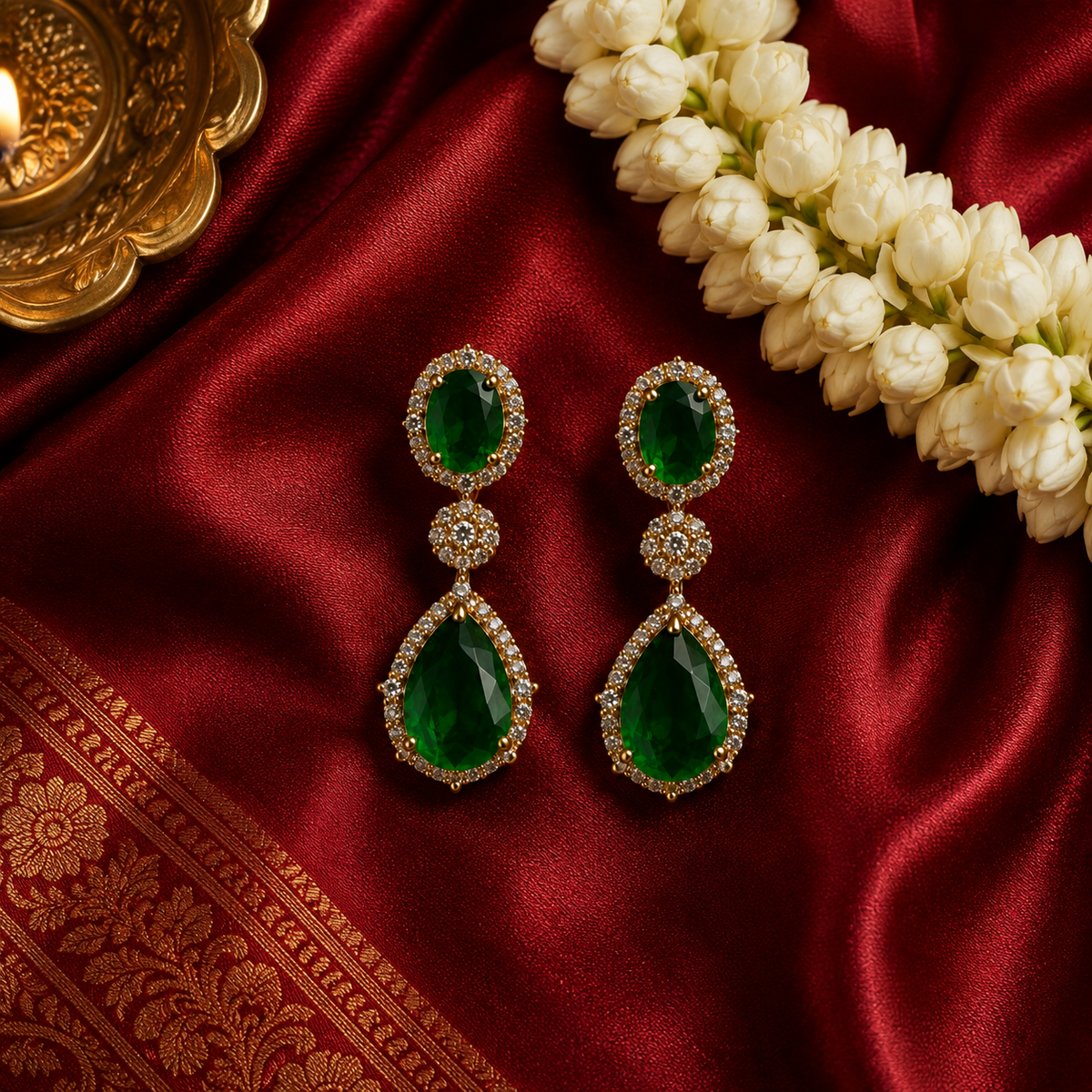 Nayelis Green Drop Earrings