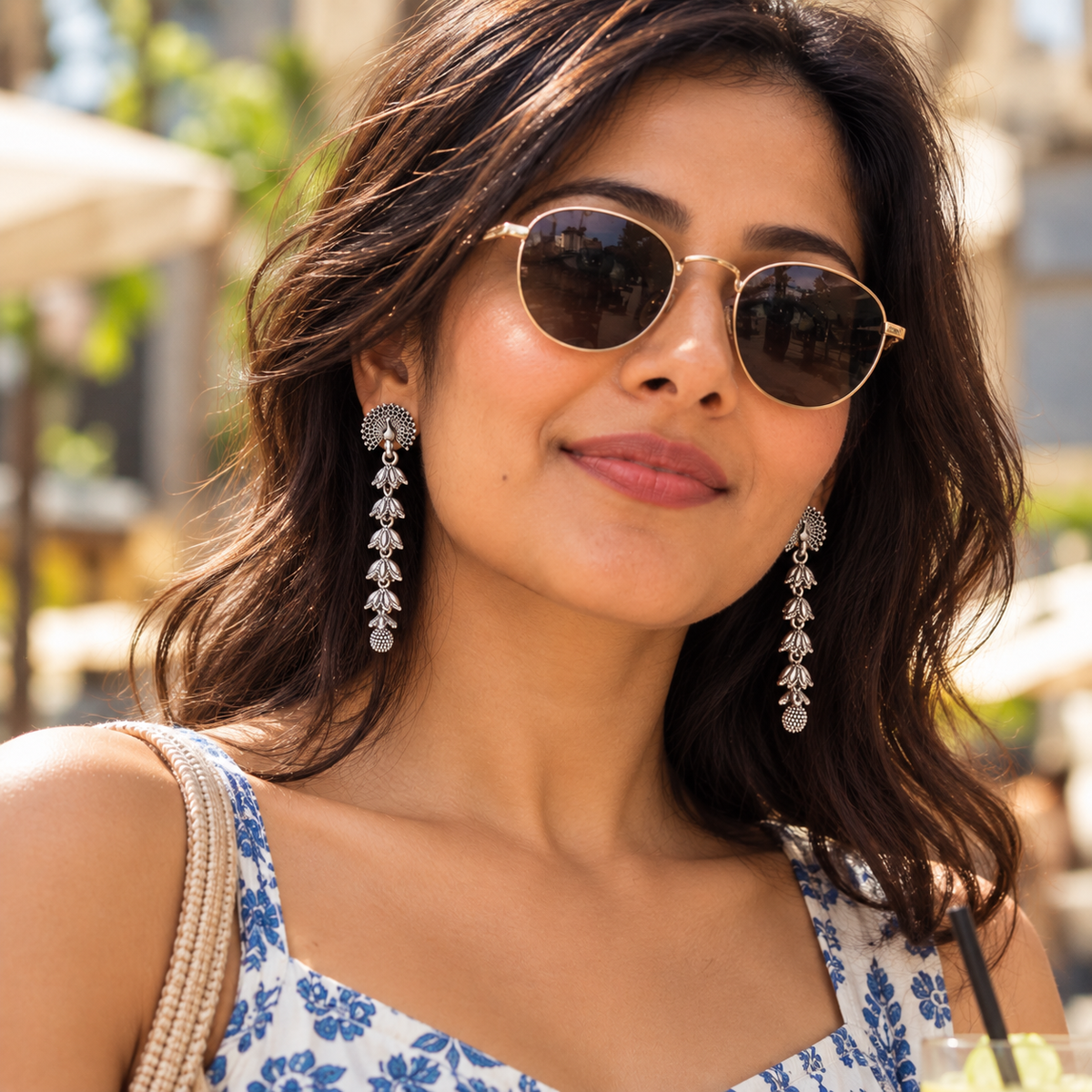 Mayvani Silver Danglers
