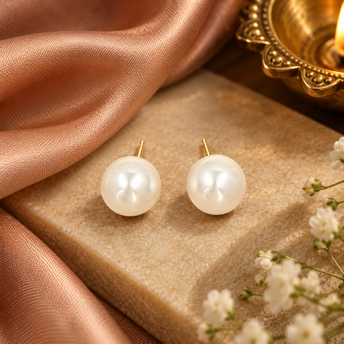 Ivory Vivien Pearl Studs