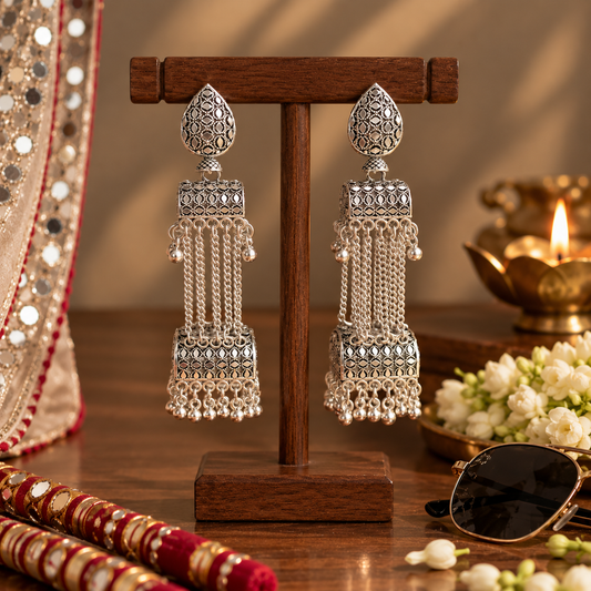 Vrajvi Silver Danglers