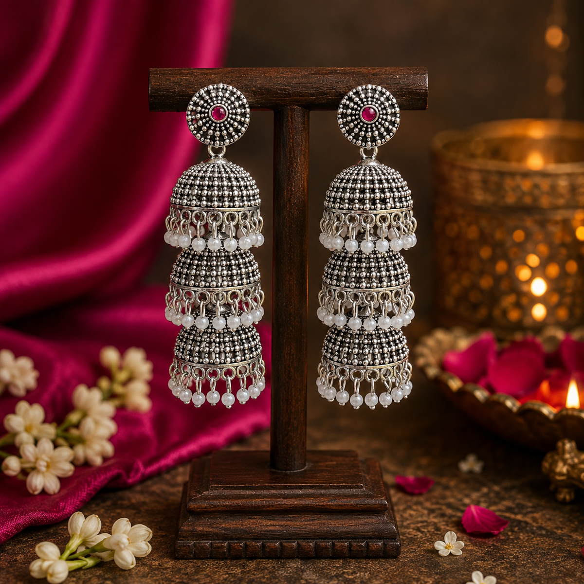 Triveni Tiered Jhumka