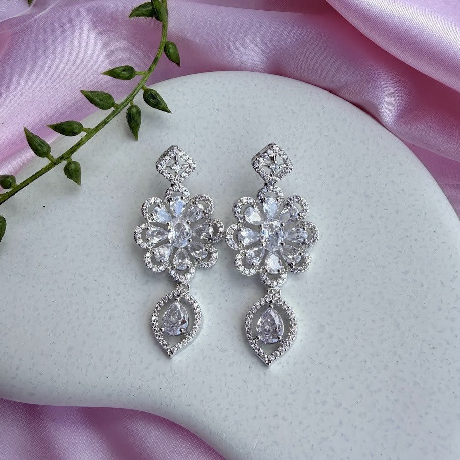 Celestine Silver Danglers